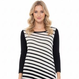 White House Black Market stripped asymmetrical sweater size medium